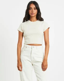 90s Cropped Tee in Shell White