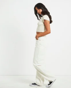 90s Cropped Tee in Shell White