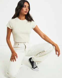 90s Cropped Tee in Shell White