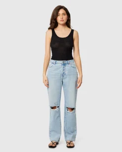 90's Relaxed Denim Jeans Long Beach Worn