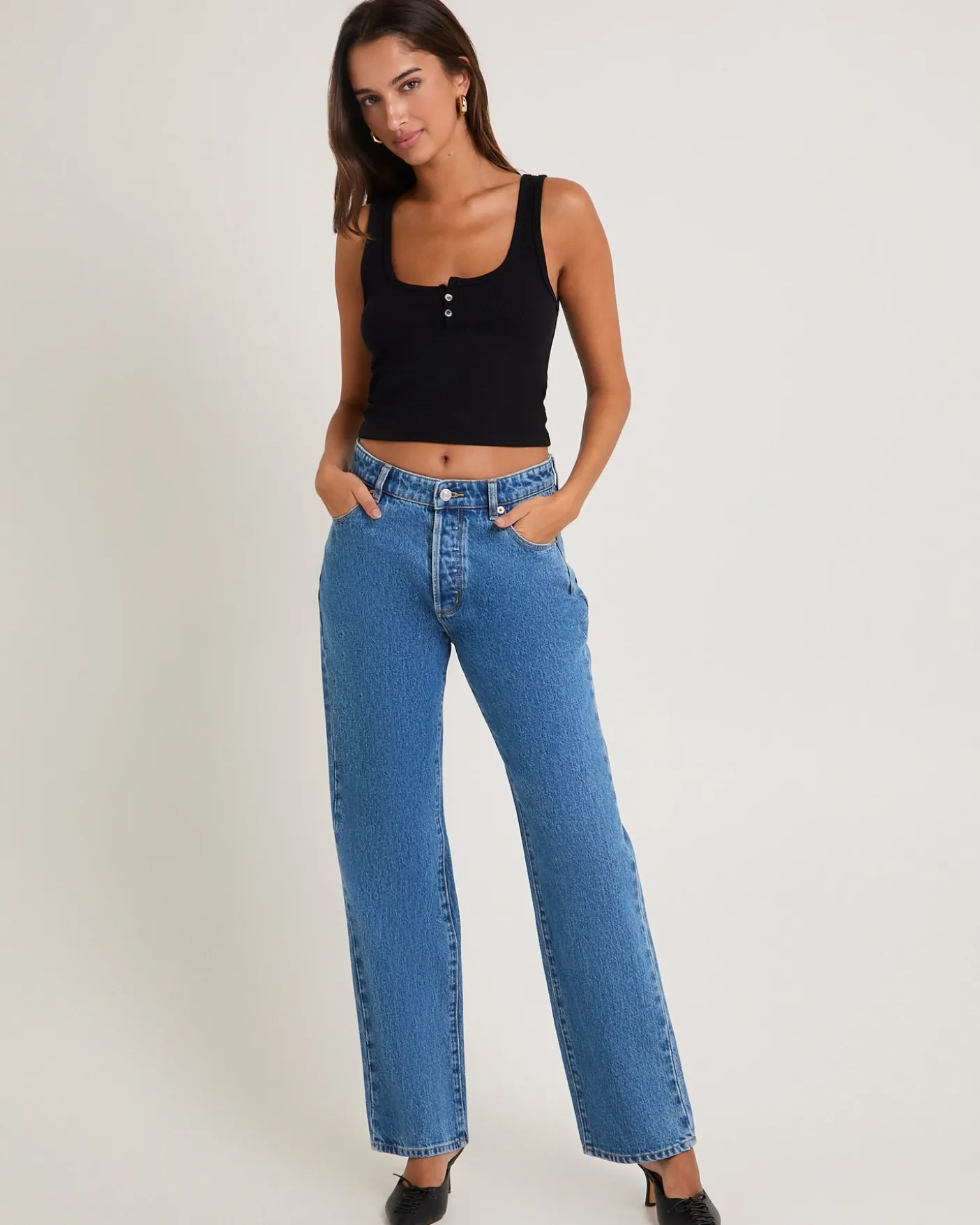 90s Relaxed Denim Jeans River Blue