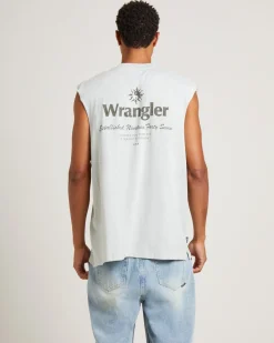 90s Vacay Muscle Tee in Steel Grey