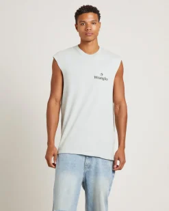 90s Vacay Muscle Tee in Steel Grey