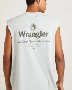 90s Vacay Muscle Tee in Steel Grey