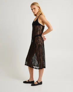 Sacred Lace Midi Dress Black