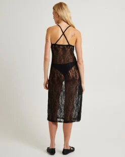 Sacred Lace Midi Dress Black