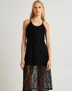 Sacred Lace Midi Dress Black
