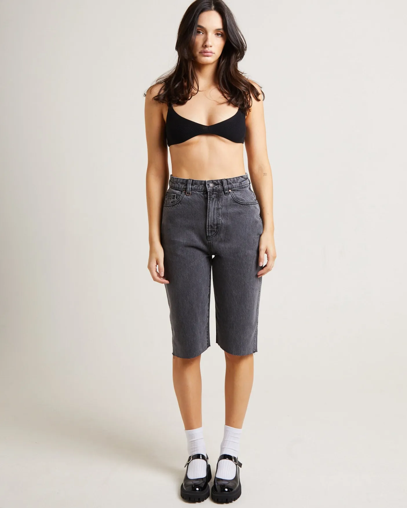 Sade Denim Jorts in Ash