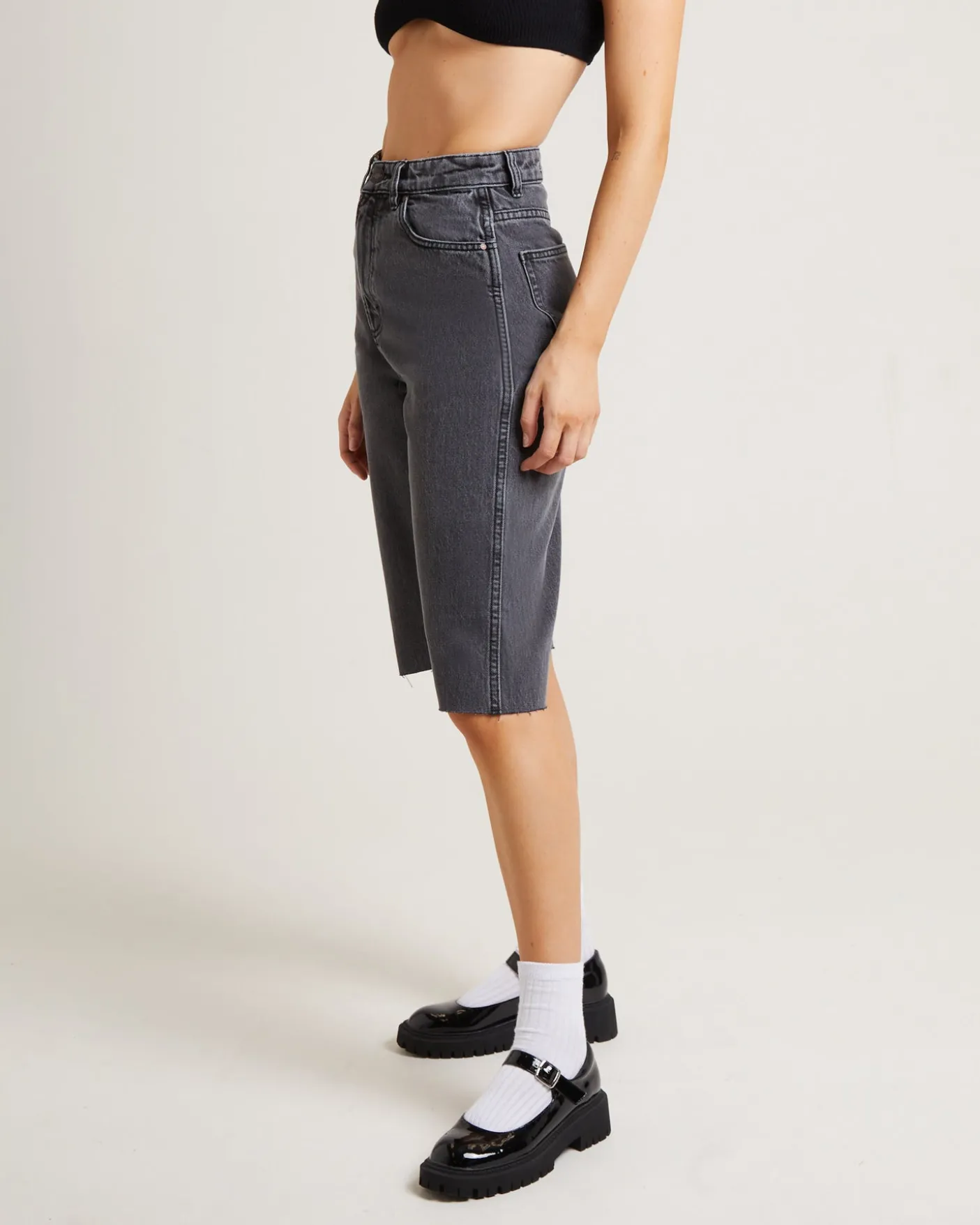 Sade Denim Jorts in Ash