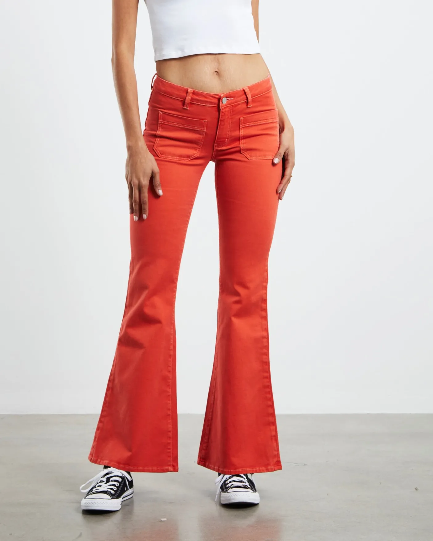 Sailor Low Flare Jeans Scarlet Coral