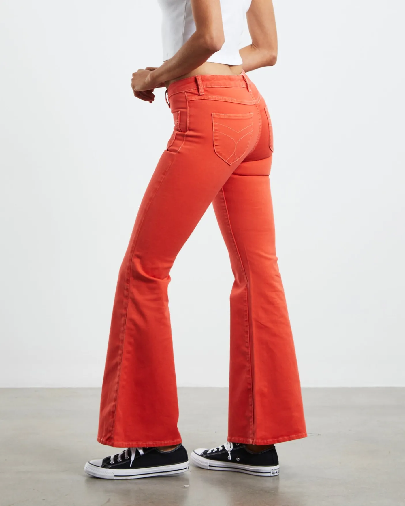 Sailor Low Flare Jeans Scarlet Coral