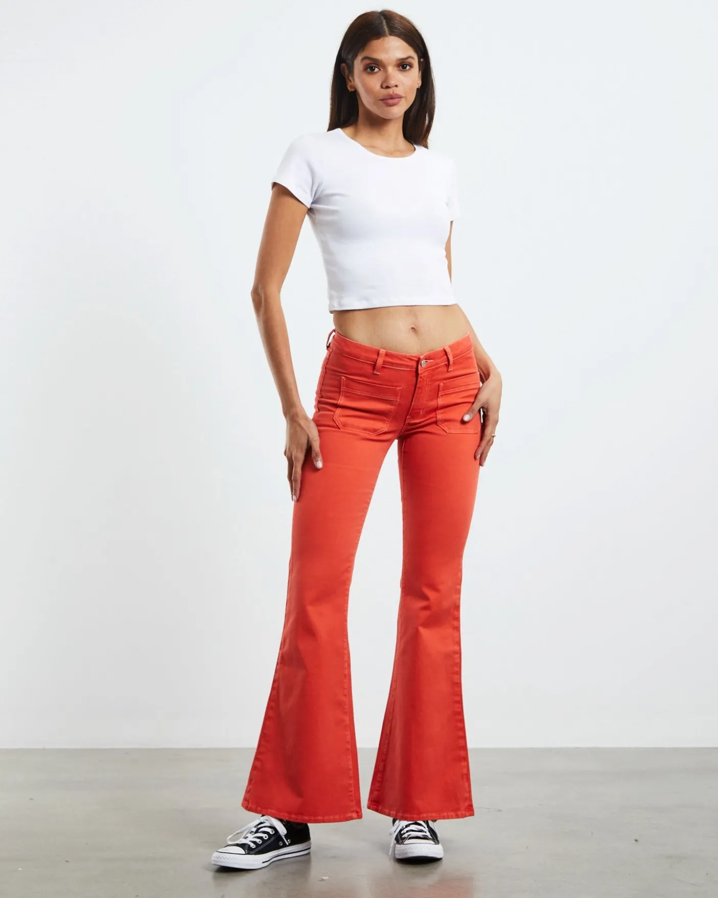 Sailor Low Flare Jeans Scarlet Coral