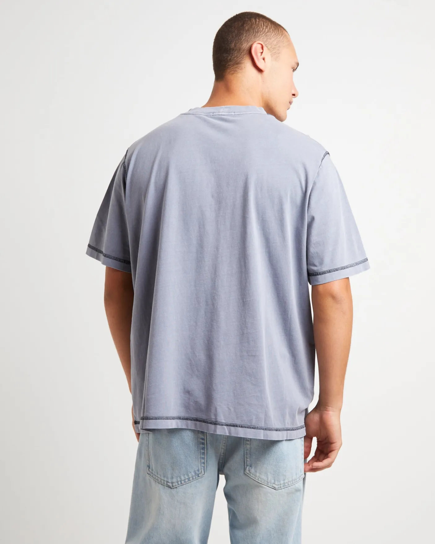 Samo Neuw Short Sleeve T-Shirt in Steel Blue