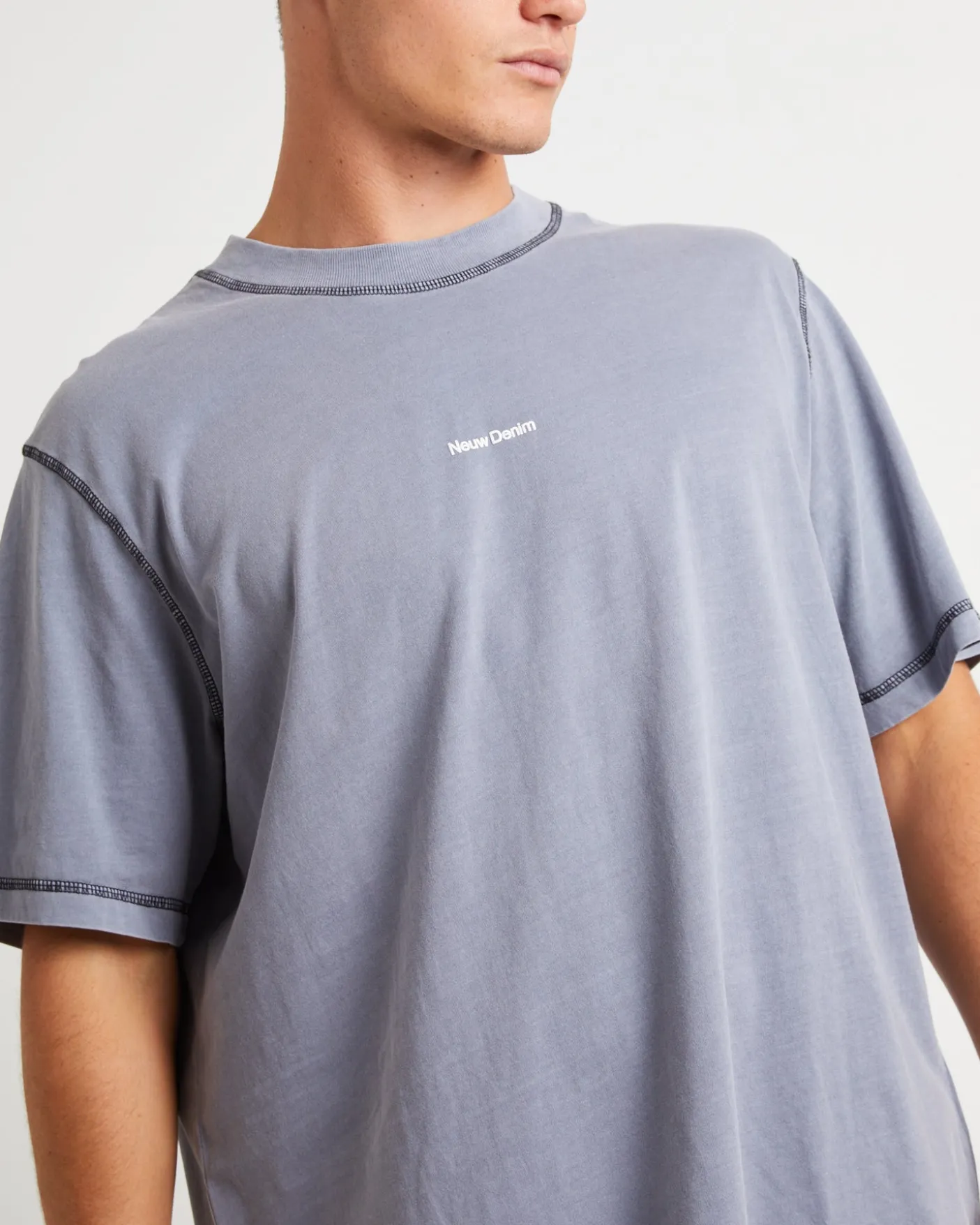 Samo Neuw Short Sleeve T-Shirt in Steel Blue
