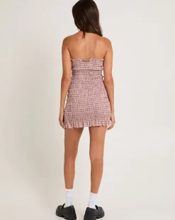 Sandra Gingham Bandeau Mini Dress