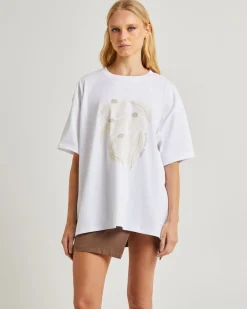 Sandy Oversized Short Sleeve T-Shirt in White