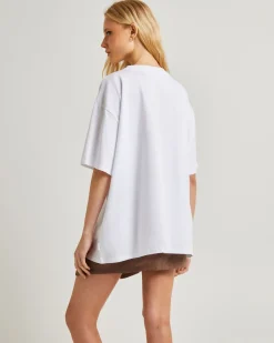 Sandy Oversized Short Sleeve T-Shirt in White