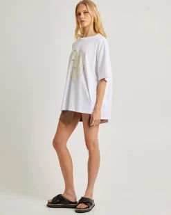 Sandy Oversized Short Sleeve T-Shirt in White