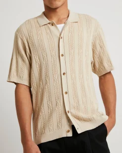 Santis Short Sleeve Cable Knit Shirt