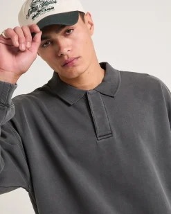 Script Fleece Polo Shirt