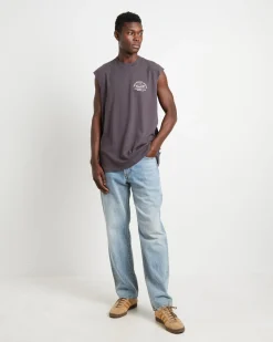 Serpent Stamp Muscle Tee in Slate Grey