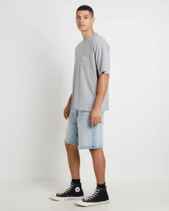 Short Sleeve Workwear T-Shirt in Mid Tone Heather Grey