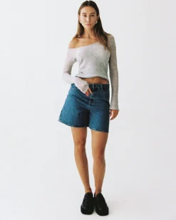 Signature Mid Relaxed Denim Shorts