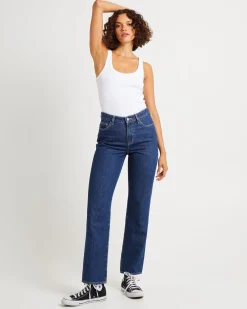 Signature Mid Slim Straight Denim Jeans Essential Rinse