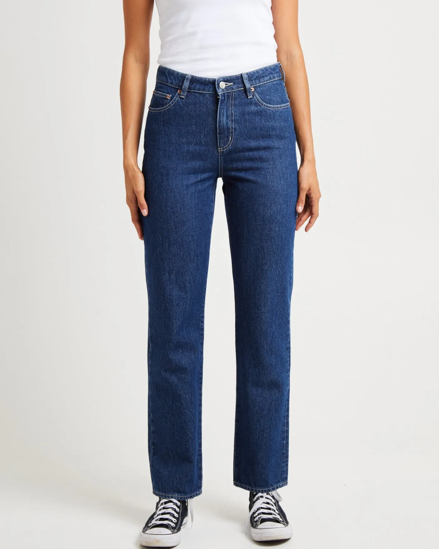 Signature Mid Slim Straight Denim Jeans Essential Rinse