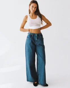 Signature Wide Leg Relaxed Denim Jeans
