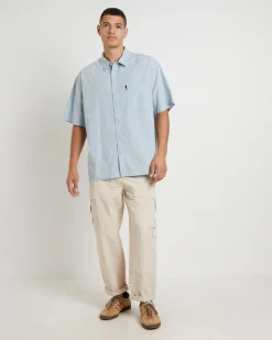 Skate Short Sleeve Shirt in Sky Check