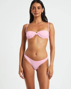 Skinny Strap Underwire Top in Baby Pink