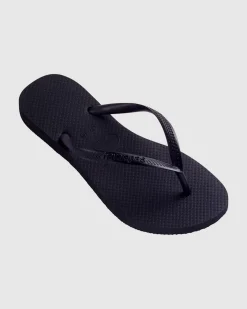 Slim Basic Thongs Black