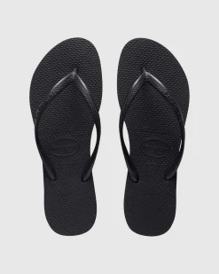 Slim Basic Thongs Black