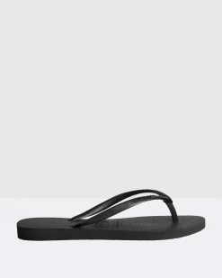 Slim Basic Thongs Black