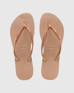 Slim Thongs Metallic Rose Gold
