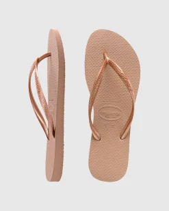 Slim Thongs Metallic Rose Gold