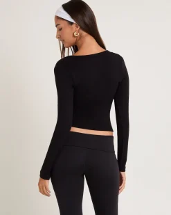 Slinky Scoop Neck Long Sleeve