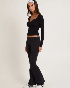 Slinky Scoop Neck Long Sleeve