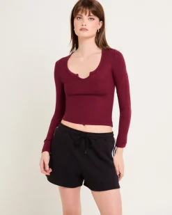 Slinky Scoop Neck Long Sleeve