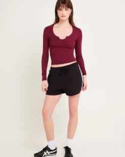 Slinky Scoop Neck Long Sleeve