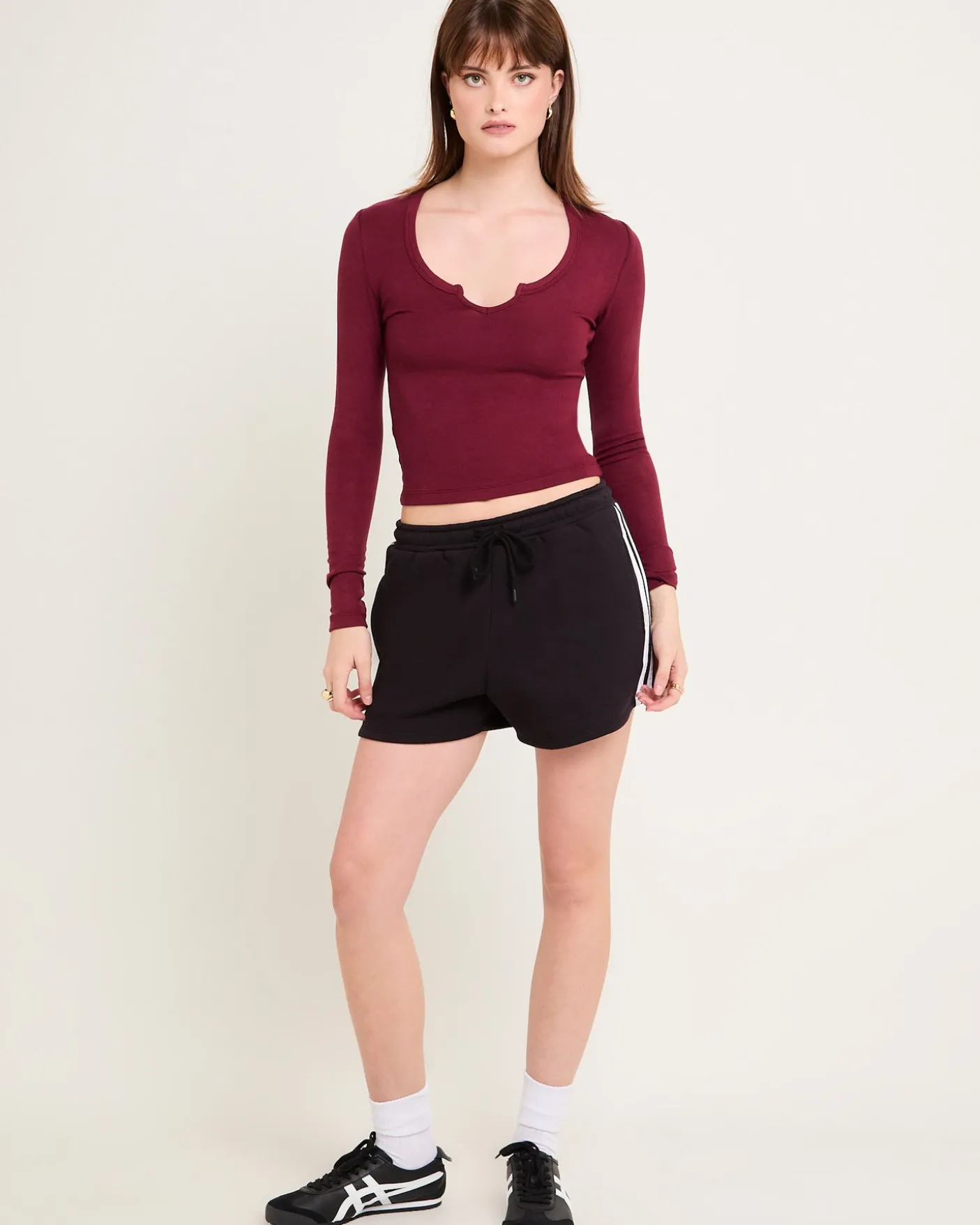 Slinky Scoop Neck Long Sleeve