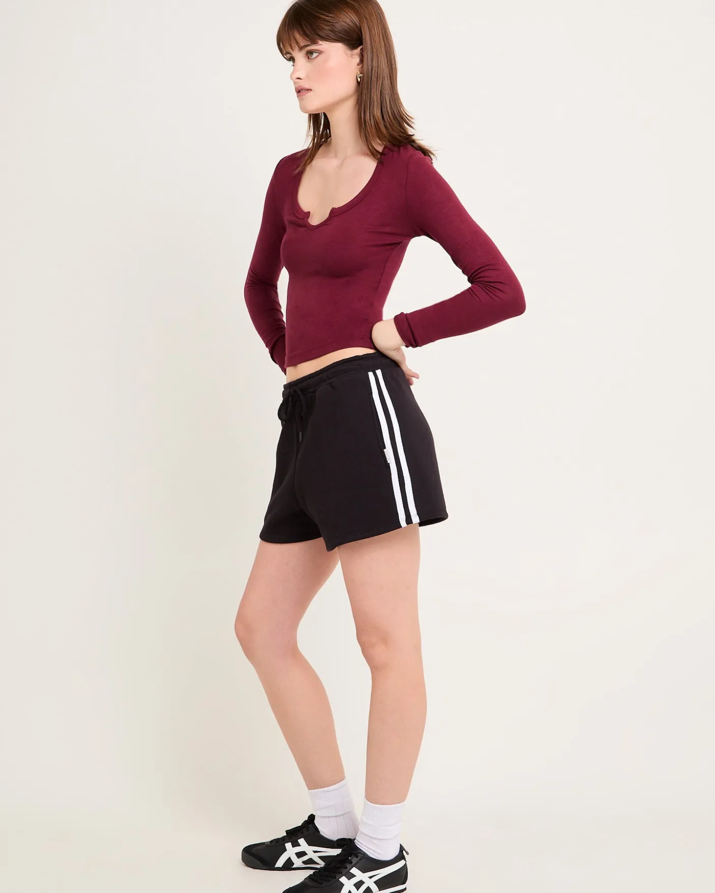 Slinky Scoop Neck Long Sleeve