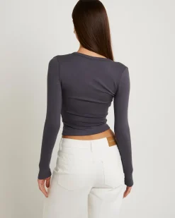 Slinky Scoop Neck Long Sleeve