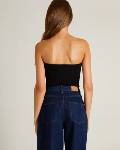 Slinky Strapless Top in Black