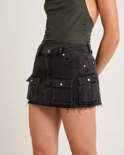 Sloane Low Waist Denim Mini Skirt