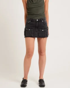 Sloane Low Waist Denim Mini Skirt