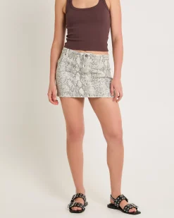 Snake Denim Skirt