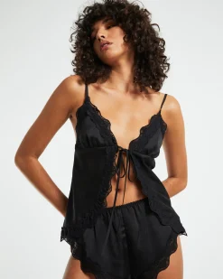 Sofia Silky Cami in Black