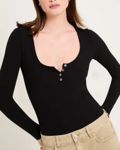 Soft Knit Rib Button Bodysuit